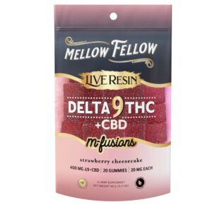 mellow fellow delta 9 + cbd strawberry cheesecake gummies 400mg