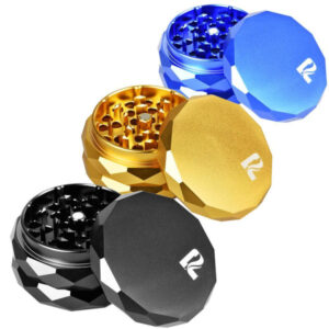 pulsar diamond faceted aluminum herb grinder