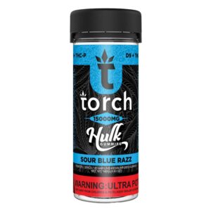 torch hulk sour blue razz gummies 15000mg
